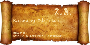 Kalocsay Márton névjegykártya