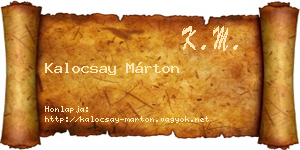 Kalocsay Márton névjegykártya
