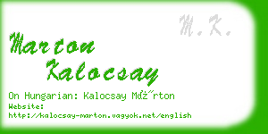 marton kalocsay business card